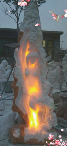 Marble Woman Floor Lamp Statue II