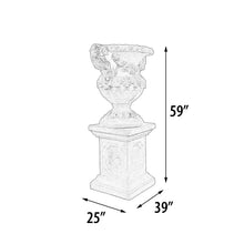 Load image into Gallery viewer, 2 Piece Victorian Garden Urn with Pedestal - 59”H