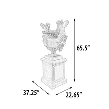 Load image into Gallery viewer, 2 Piece Cherubs of Florence Garden Urn with Pedestal - 65”H