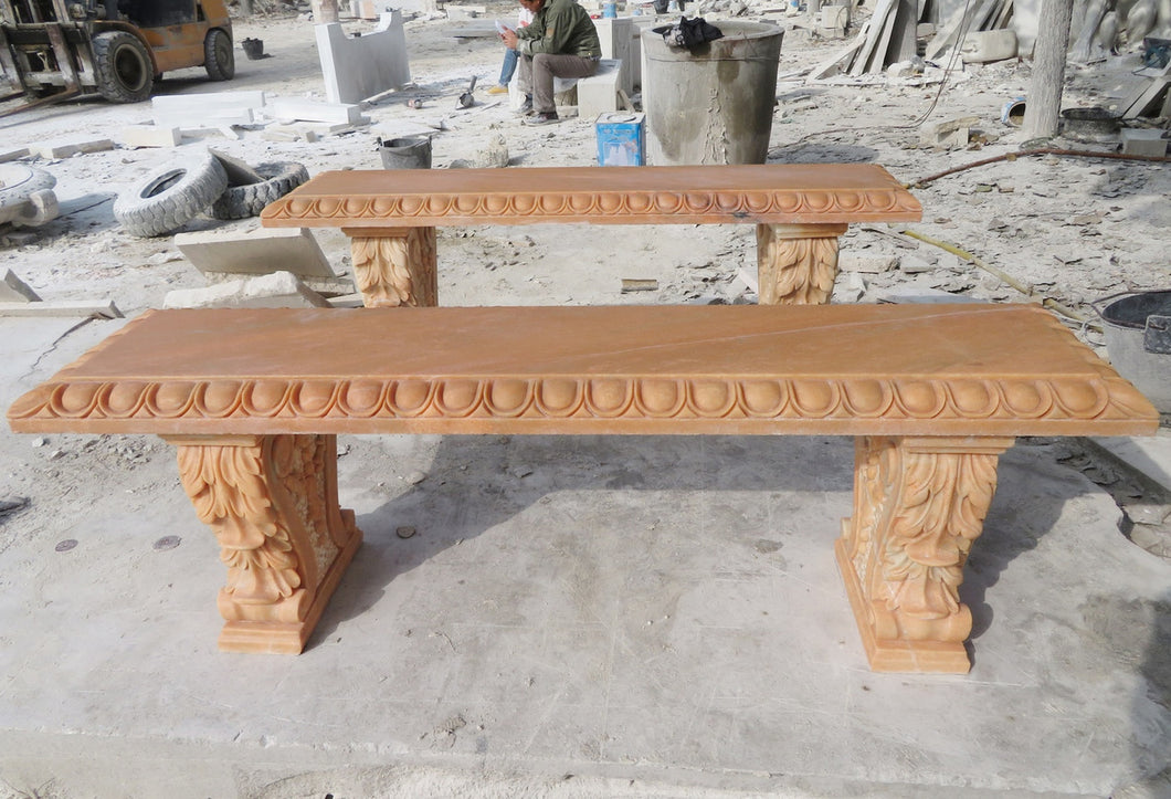 The Montana Acanthus Marble Bench