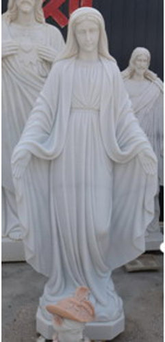 Life Size Blessed Virgin Mary Marble Statue - 71”