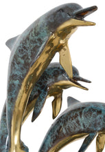 Load image into Gallery viewer, Bronze Trio of Dolphin Swimming Sculpture