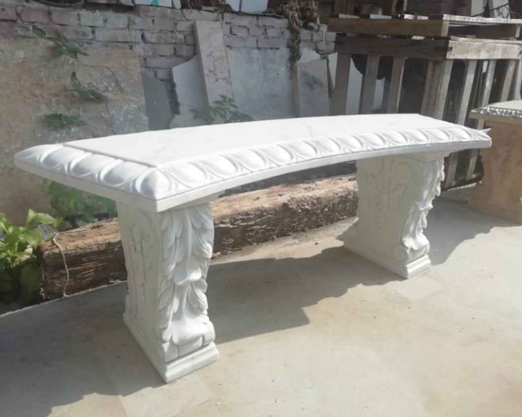 Florence White Marble Bench