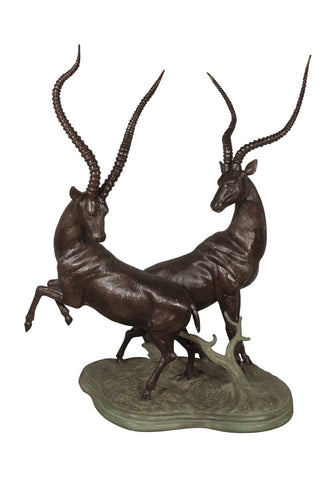 Bronze Antelope Sculpture on Base