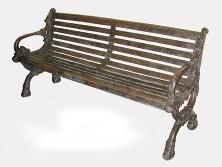 Bronze Castille Backrest Bench