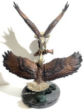 Load image into Gallery viewer, Large American Bald Eagle in Battle Bronze Sculpture