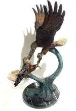 Load image into Gallery viewer, Large American Bald Eagle in Battle Bronze Sculpture