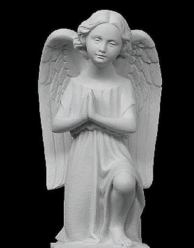 Praying Angel Girl with Hands Clasped
