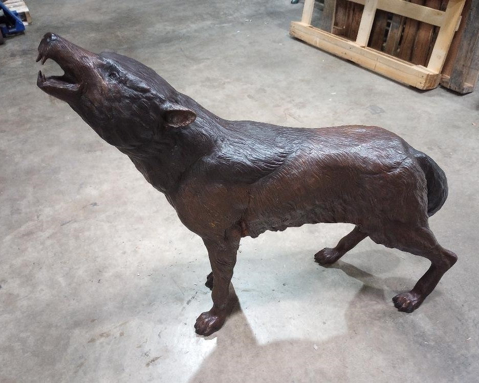 The Call of the Wolf Bronze Statue