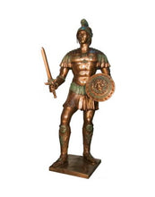 Load image into Gallery viewer, Bronze Standing Roman Soldier with Sword Statue - 89”H