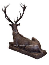 Load image into Gallery viewer, Life Size Male Deer Bronze Sculptures - Resting Set