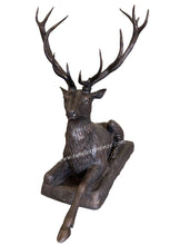 Load image into Gallery viewer, Life Size Male Deer Bronze Sculptures - Resting Set