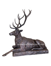 Load image into Gallery viewer, Life Size Male Deer Bronze Sculptures - Resting Set