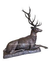 Load image into Gallery viewer, Life Size Male Deer Bronze Sculptures - Resting Set