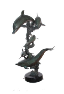 Life Size 5-Dolphin Bronze Fountain Statue