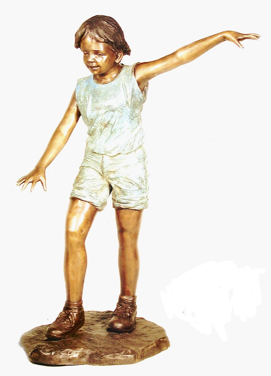 Balancing Boy Bronze Sculpture