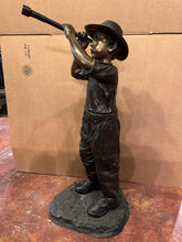 Load image into Gallery viewer, Bronze Boy Statue with Telescope