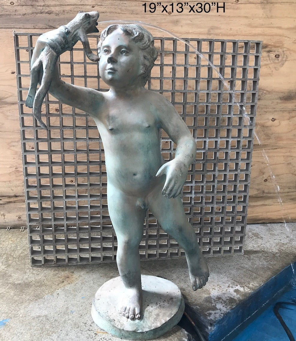 Bronze Cherub Putto Fountain Statue