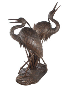 2-Herons Fountain Statue - Bronze Sculpture