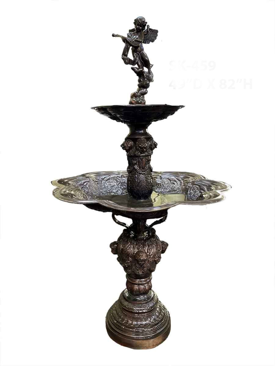 Bronze Cherub Fountain with Classical Motifs