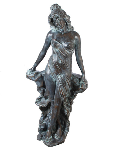 Beautiful Woman by the Sea Bronze Fountain Statue