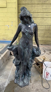 Beautiful Woman by the Sea Bronze Fountain Statue
