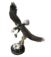Load image into Gallery viewer, Bronze American Eagle Sculpture Holding Prey