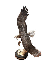 Load image into Gallery viewer, Bronze American Eagle Sculpture Holding Prey