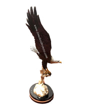 Load image into Gallery viewer, Bronze American Eagle Sculpture Holding Prey
