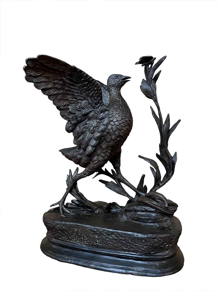 Pheasant on a Base Bronze Sculpture