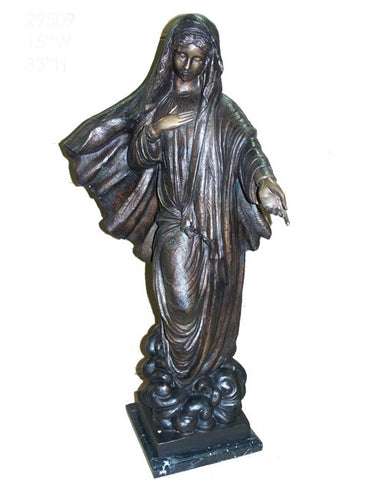 Bronze Blessed Virgin Mary Statue