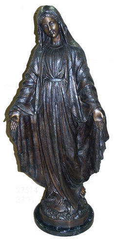 Our Lady of Grace Bronze Statue - 33”H