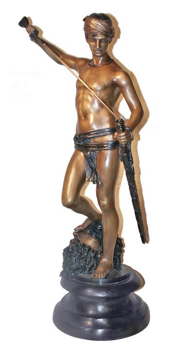 David with the Head of Goliath Bronze Sculpture