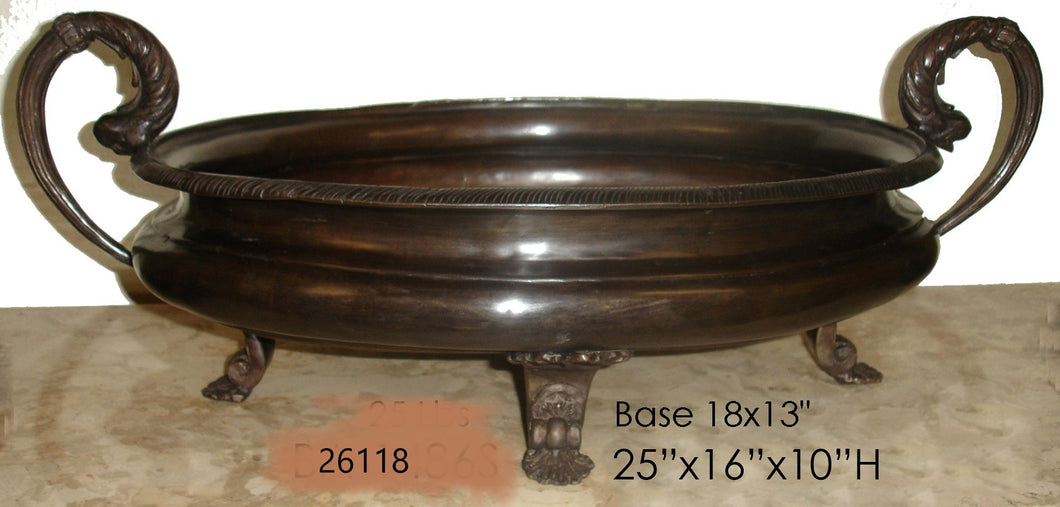 Classical Bronze Bowl Planter with Handles
