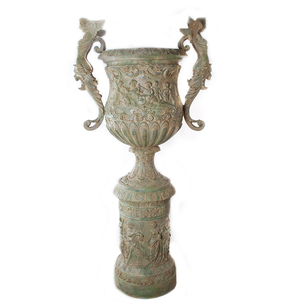 Grand Estate 2-Handled Courtyard Bronze Urn