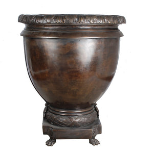 Bronze Round Urn with Clawed Feet