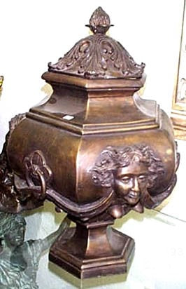 Renaissance Bronze Urn with Lid