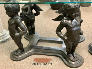 Bronze 4-Angel Table Base Sculpture