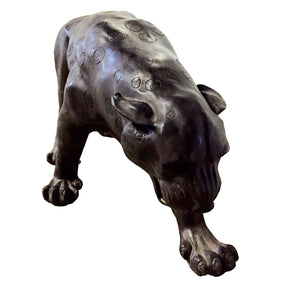 Life Size Bronze Stalking Leopard Statue