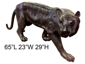 Large Walking Bengal Tiger Bronze Sculpture