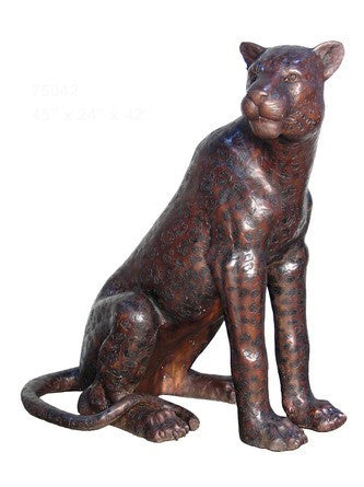 Large Bronze Cheetah Statue