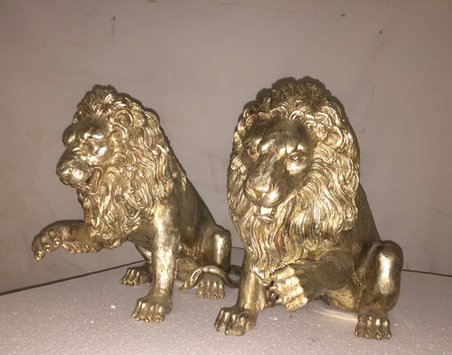 Set of Bronze Lion Sculptures Showing Paws