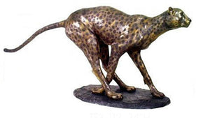 Life Size Bronze Cheetah Sprinting