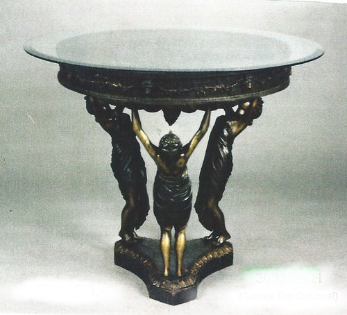 Large 3 Muses Bronze Table Base Sculpture
