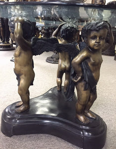 Bronze Heavenly Cherub Table Base Sculpture