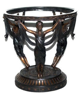 Trio of Ladies Bronze Table Base Sculpture