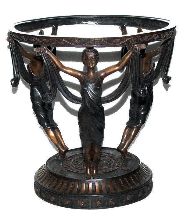 Trio of Ladies Bronze Table Base Sculpture