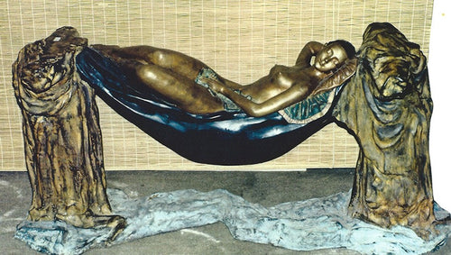 Beautiful Woman Bronze Table Base Sculpture