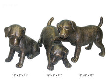 Load image into Gallery viewer, Bronze Labrador Puppy Dog Statues Set of 3