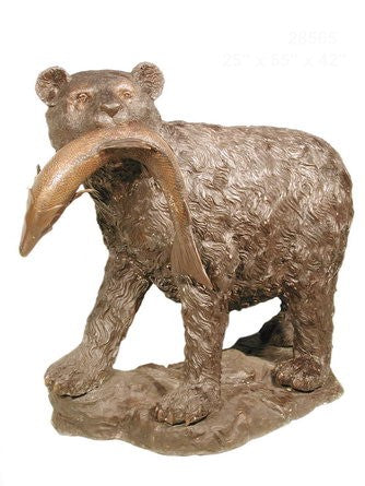 Large Bronze Hunting Bear Sculpture